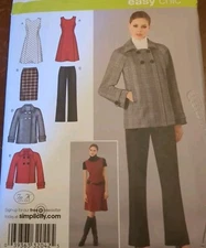 Women's A Line Dress Pants Blazer Coat Jacket Sewing Pattern UNCUT Size 10-18