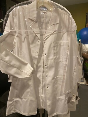 VAC Veterinary Apparel Company Ladies Snap Front Lab Coat XS 
