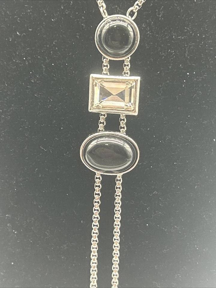 Collar Susan Graver Piedra y Cristal Gota Piedra Roja Plata Foto 2 de 4