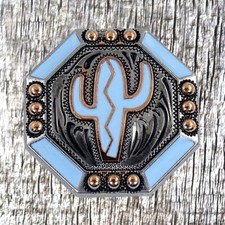 Turquoise Saguaro Cactus Concho 3/4 Inch CON302-I-A