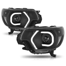 For 2012-2015 Toyota Tacoma LED DRL Black Headlights Assembly Lamps Left+Right