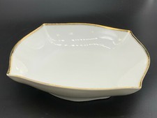 Porzellan Sch&uuml;ssel Vergoldungsrand wei&szlig; Schale 24,5x24,5x5 cm