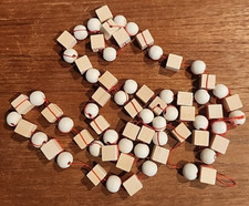 NEW CRAFT Garland Wood Beads - 2 Sizes SQUARE-ROUND Natural 6-foot NEW 20
