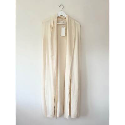 Mango Sleeveless Midi Cardigan Gilet Oversized M Cream Knit