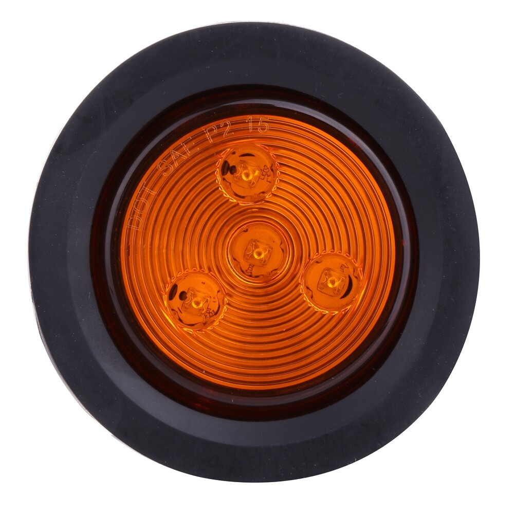 2.5 Inch Round 6 LED Amber Light Truck Trailer Side Marker Clearance Kit- Qty 4
