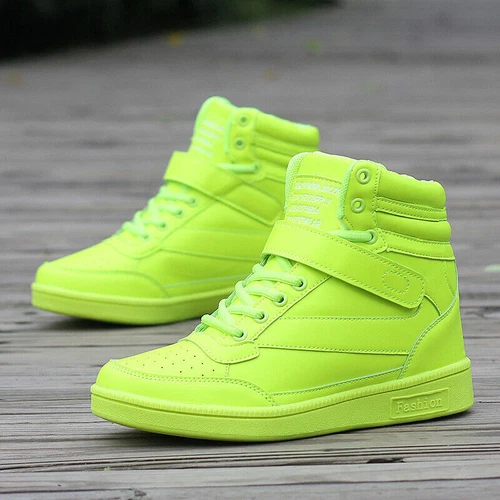 Mode Damen Sneakers Hidden Wedge Keilabsatz High Top Schnürung Schuhe DE 35-40- - Bild 11 von 17