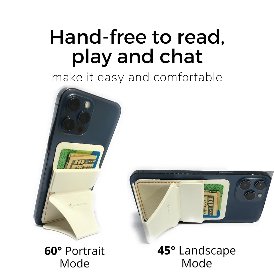 New Self Adhesive 4-in-1 Stick-on Card Wallet, Phone Grip, Phone Stand - White - Image 2 of 4