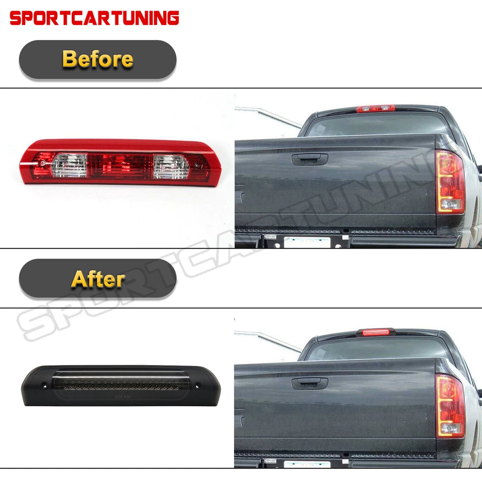 Lámpara de carga LED estroboscópica para Dodge Ram 1500 2500 3500 2002-08 tercera luz de freno Foto 3 de 4
