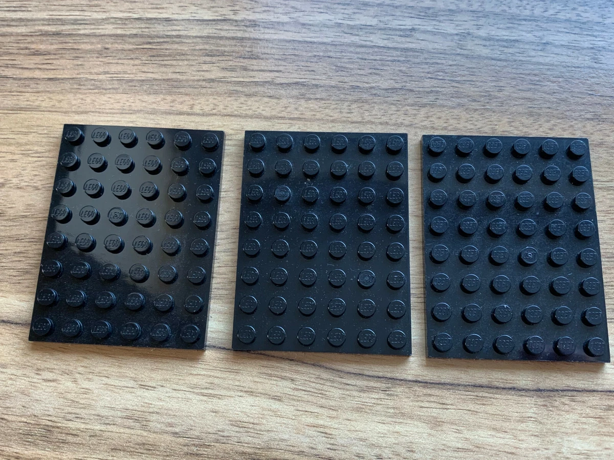 LEGO 3036 6X8 PLATE BLACK X3