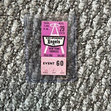 8-29-1976 New York Yankees @ California Angels Ticket Stub Thurman Munson 2 Hits
