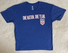 United States Soccer Federation USA Adult Short Sleeve Slogan T-Shirt - Blue XL