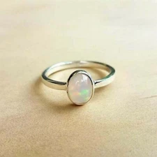 Ethiopian Opal Ring 925 Sterling Silver Ring Band Ring Handmade Jewelry - RM01
