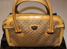Authentic Vintage Gucci Micro GG Monogram Top Handle Leather Handbag Purse ~ HS6
