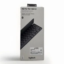 Logitech KEYS-to-GO 2 Portable Bluetooth Tablet Keyboard, Builtin Cover Graphite