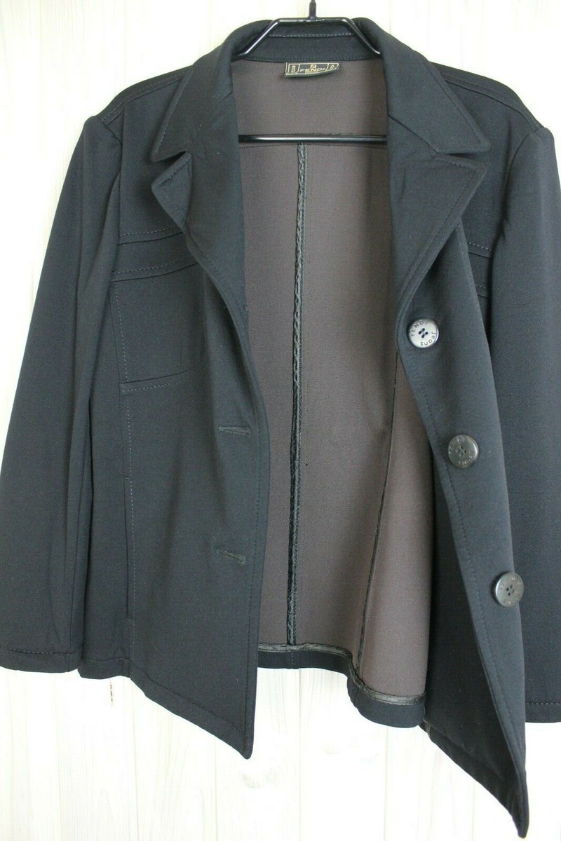 Fendi Jeans Roma Italy Women's Neoprene Blazer Jacket