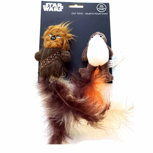 SILVER PAW STAR WARS PORG/CHEWBACC CAT TOY 2pc SET