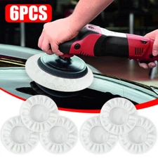 6PCS 9-10 Inches Buffer Pads Car Polisher Polishing Bonnet Pad Cover Soft Wool