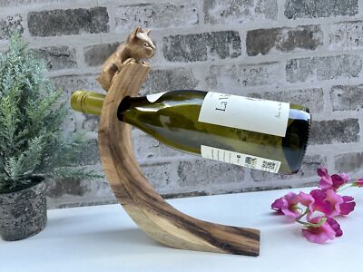 Cat Wine Bottle Holder Wooden Tabletop Decoration Balancer