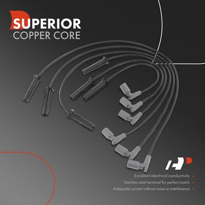 A-Premium 6-PC Spark Plug Wire Set For Buick Lucerne, Chevy Impala, Pontiac G6 & More (V6 3.5L/3.9L)