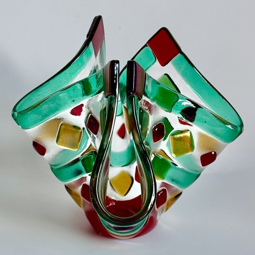 Fused Art Glass Candle Holder - Picture 3 of 4