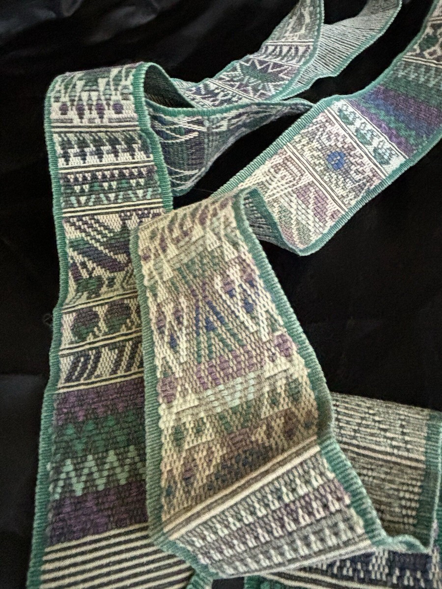 Antique Guatemalan Woven Textile Faja Belt Sash Guatemala Mayan Art Design Dated Antique Guatemalan Woven Textile Faja Belt Sash Guatemala  main image 2