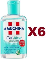 6 AMUCHINA GEL ALOE IDRATANTE IGIENIZZANTE MANI 80ML CON ALOE VERA E GLICERINA