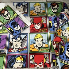 DC Batman Superman Wonder Woman Flash Gordon Cotton Fabric Scraps