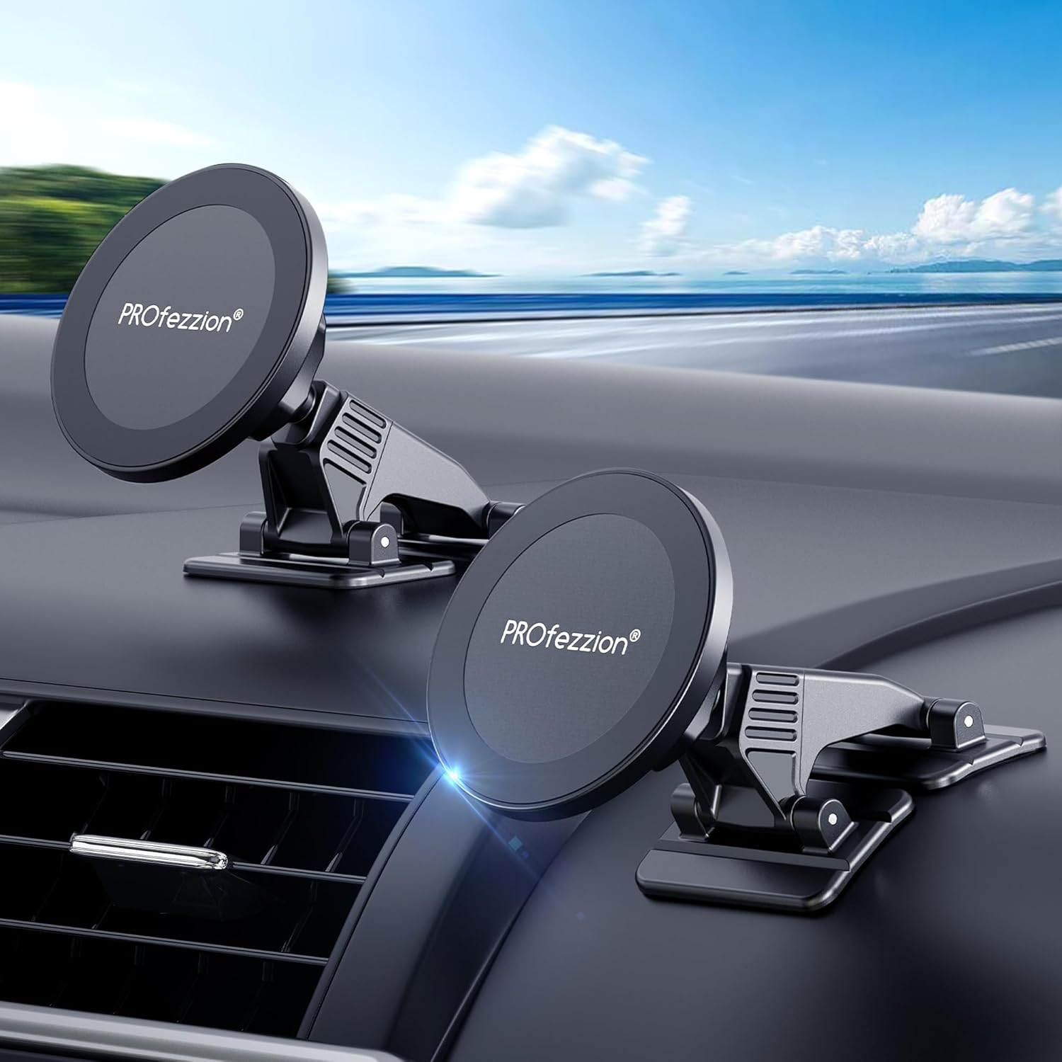 Profezzion 2-Pack Compatible with Magsafe Car Mount, Magnetic Phone Holder for C