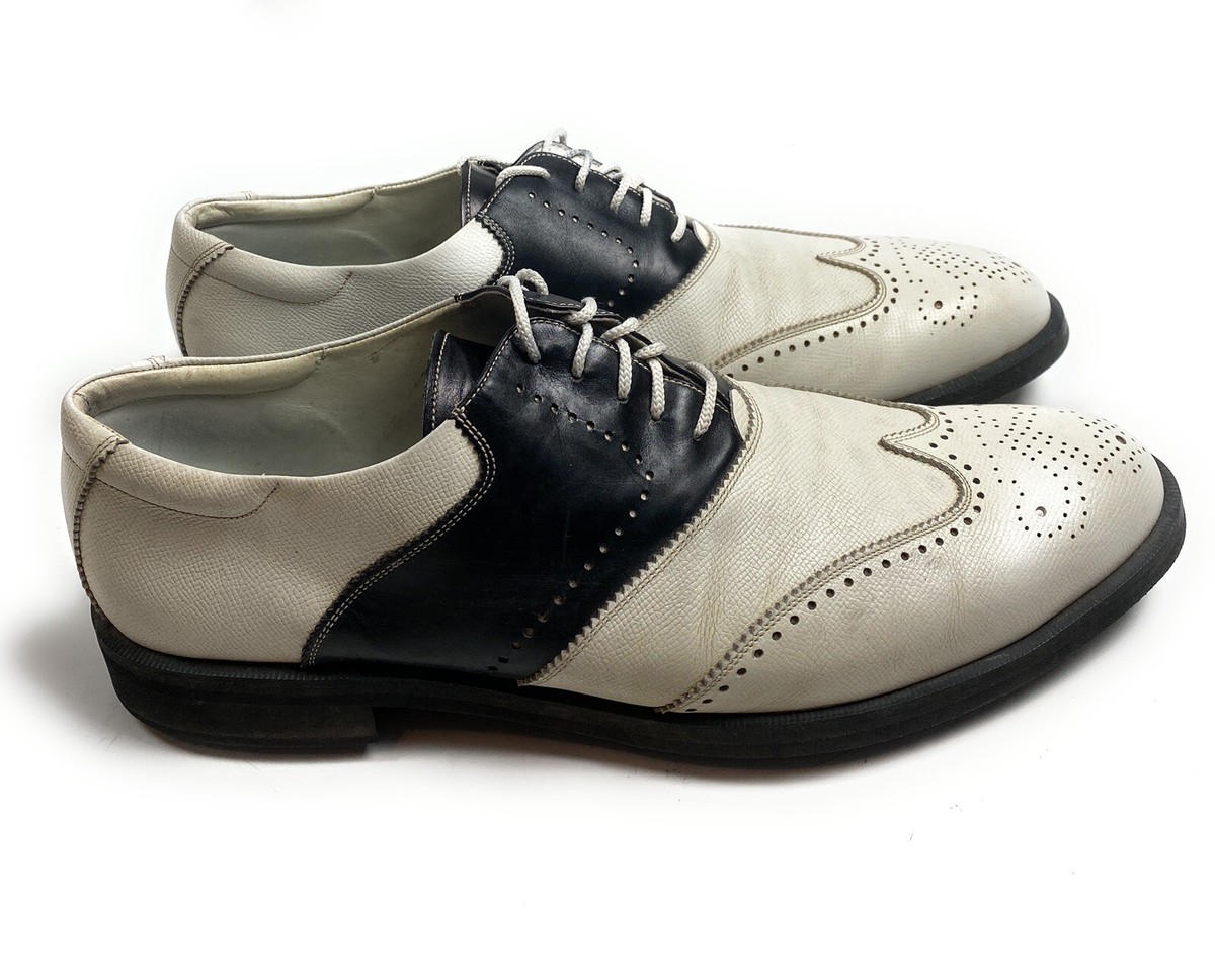 Zegna Sport Men Athletic Shoes Golf Wing Tips Black and White Sz 8 Zegna Sport Athletic Shoes Golf Wing Tips Made In Italy Size  main image 2
