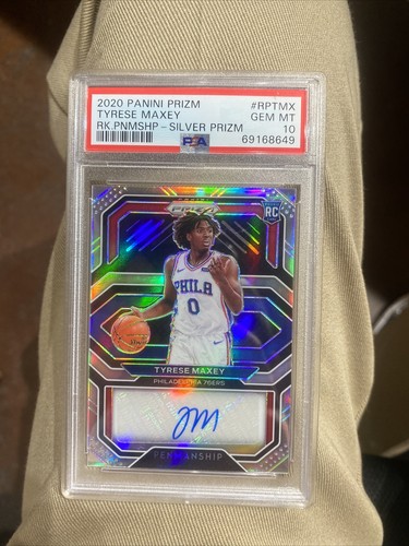 Tyrese Maxey 2020 SILVER Prizm Auto Rookie Penmanship Card PSA 10 10 RC 