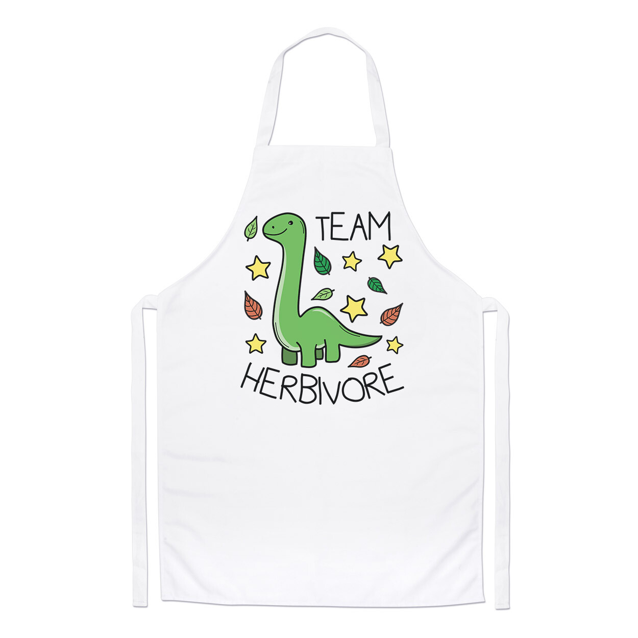 Team Herbivore Dinosaur Chefs Apron Vegan Vegetarian Joke Healthy Cooking
