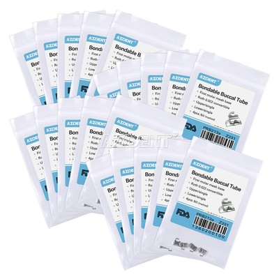 50X AZDENT Tubos bucales de ortodoncia dental Roth 022 1er molar Adhesivo
