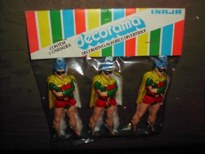 VINTAGE ROBIN FIGURES RARE SUPER POWERS PARTY DECORATION BATMAN UNPUNCHED M 1983