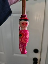 Vintage Children's Umbrella - Wood Handle-Flowers-Birds- Squirrels