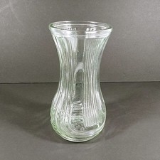 Hoosier Glass Vase Clear Ribbed 4086-B USA Made Farmhouse Chic