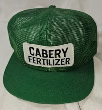 Vintage Cabery Fertilizer Ag Farm Feed Baseball Mesh Trucker Hat Cap Snapback
