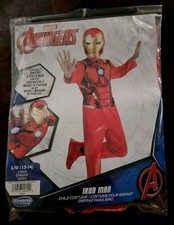 NEW Marvel Avengers Iron Man Costume Child Sz Large 12-14 Boys Jumpsuit  Mask