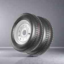 2 Pack ST205/75D15 Trailer Tires on Rims 205/75 15 in. 5 Lug Silver Spoke Wheel