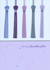 Five Sparkling Tassels Graduation Congratulations Card for Granddaughter