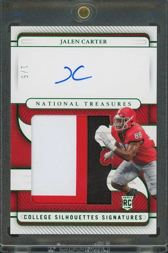 2023 Panini National Treasures Collegiate Jalen Carter 1/5 RPA Rookie Patch Auto