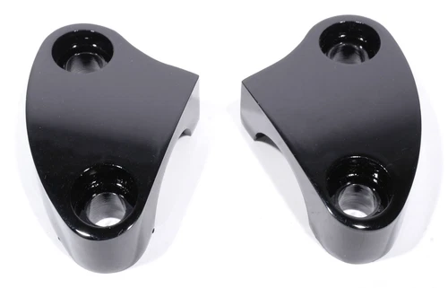 Handlebar Clamp Black For Harley-Davidson 2pc Riser 25mm Mounting Aluminum 1"