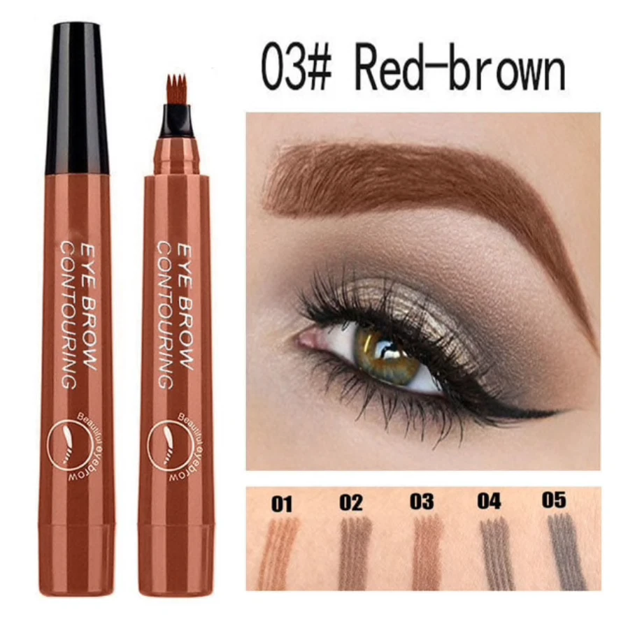  4 Color Microblading Eyebrow Waterproof Tattoo Pen Liquid Brown Lasting Eyebrow - Image 4 of 4