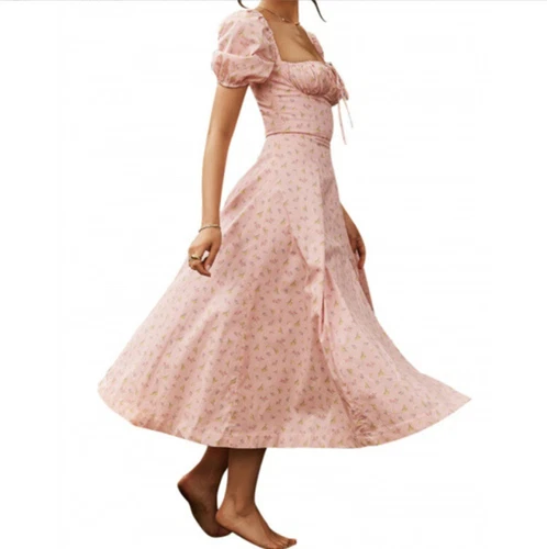 Nakans Floral Bustier Midriff Waist Shaper Dress, Women’s Vintage Corset Dress - Picture 14 of 32