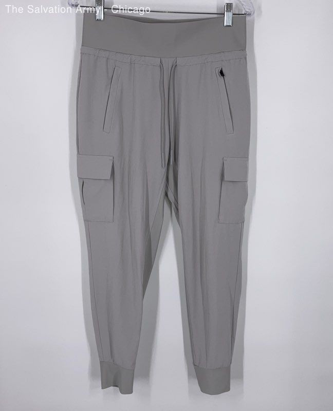 Athleta Womens Gray Cargo Pockets Elastic Waist Pull-On Jogger Pants Size 4
