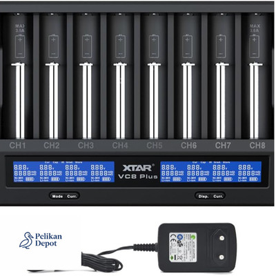 XTAR VC8 PLUS Ladegerät 8 Slot LCD 18650 Akku Universal