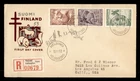 DR WHO 1953 FINLAND FDC ANIMAL TB SEMI POST COMBO REGISTERED M78956