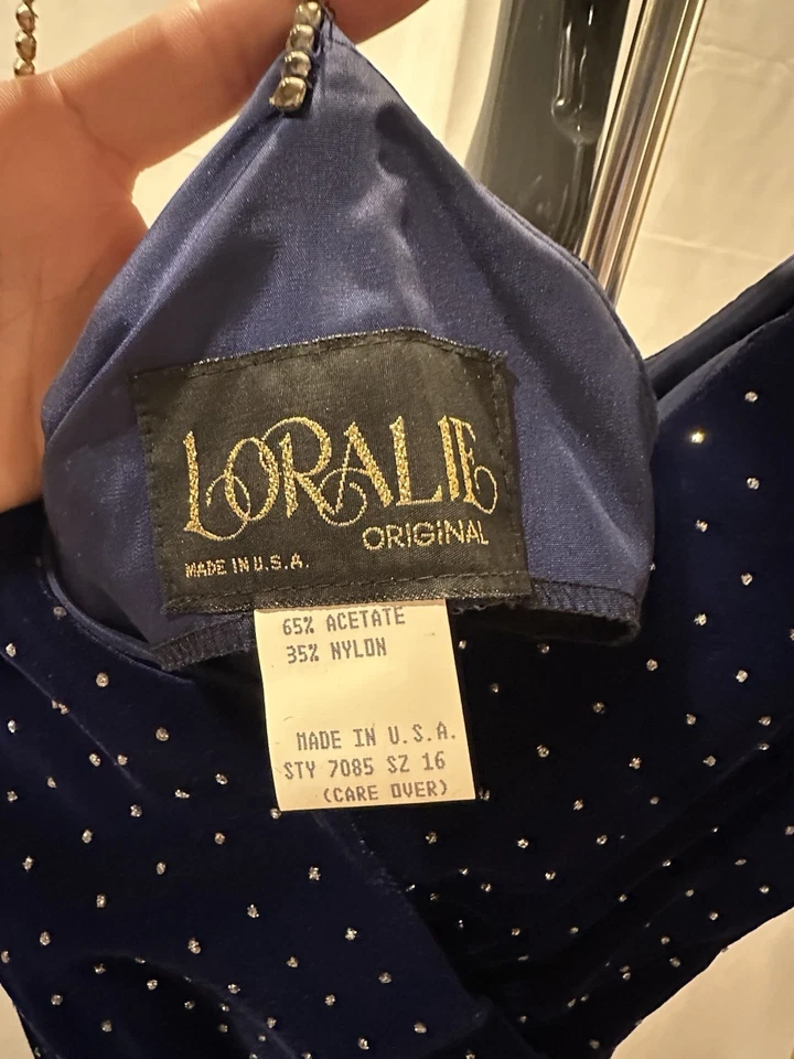 Vintage Loralie Prom Dress Size-16 Blue - Image 3 of 4