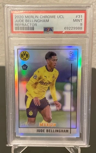 2020-21 Topps Merlin Chrome UEFA Jude Bellingham RC Refractor #31 PSA 9