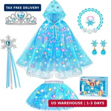 Princess Dress Up for Girls, Unicorn Light up Princess Cape Princess Dress