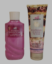 Bath Body Works Milk Bar Raspberry Holiday Pie Bar Body Wash Gel Body Cream